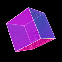 Cube is constructed with six equal triangles.